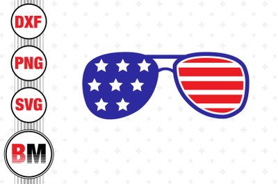 Sunglasses US Flag SVG&2C; PNG&2C; DXF Files