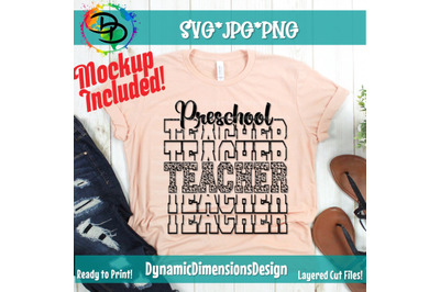 Teacher Echo SVG, Leopard, Preschool, Pre-school, Back to School svg,