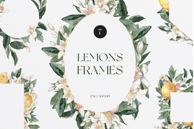 Watercolor Lemon Frames