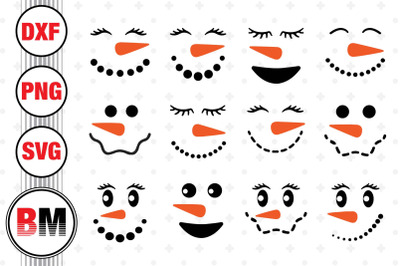 Snowman Face SVG, PNG, DXF Files