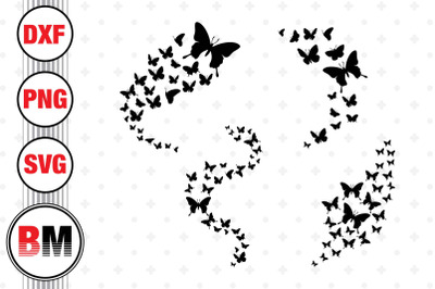 Butterfly Flying SVG, PNG, DXF Files
