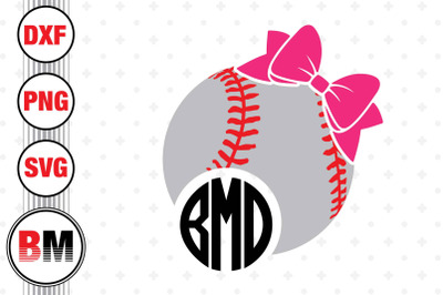 Bow Baseball Monogram SVG&2C; PNG&2C; DXF Files