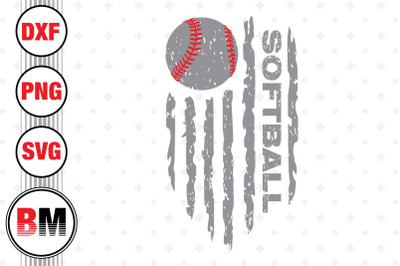 Softball Us Flag SVG&2C; PNG&2C; DXF Files