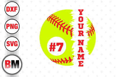 Softball Custom Name SVG&2C; PNG&2C; DXF Files