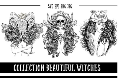 SVG Beautiful Witches