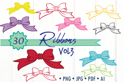 Pretty Ribbons png clip art, Bow clip art