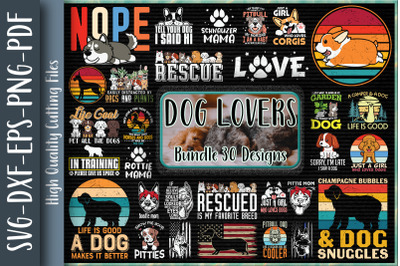 Dog Lovers Bundle. 30 Designs.