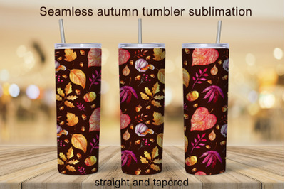 Autumn tumbler sublimation Leaves 20oz Tumbler Design PNG