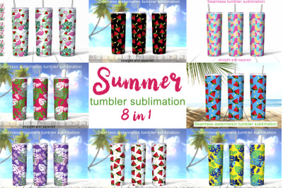 Seamless tumbler bundle Summer 20oz Tumbler sublimation png