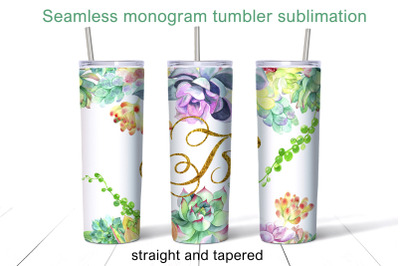 B monogram tumbler sublimation Alphabet 20oz Tumbler Design