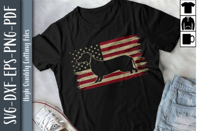 Dachshund America Flag Patriotic