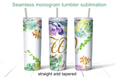 W monogram tumbler sublimation Alphabet 20oz Tumbler Design