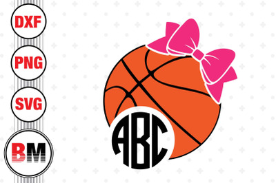 Bow Basketball Monogram SVG&2C; PNG&2C; DXF Files