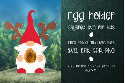 Christmas Gnome Chocolate Egg Holder SVG