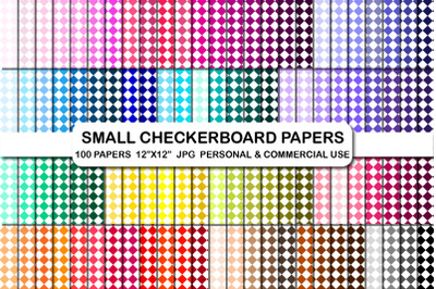 Small Checkerboard Digital Printable Background Papers Pack