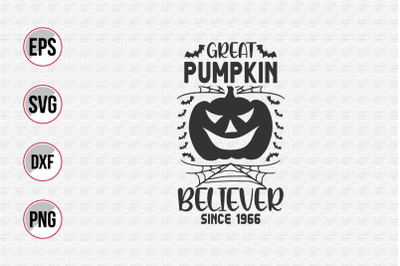 Great pumpkin believer since 1966 svg.