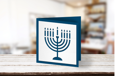 Hanukkah Menorah Papercut Card | SVG | PNG | DXF | EPS