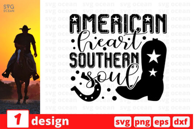 American heart southern soul SVG Cut File