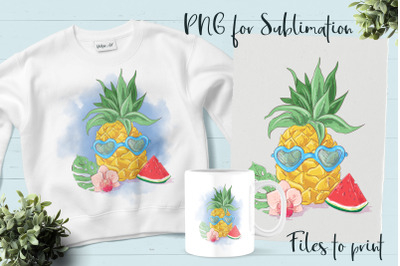 Summer  sublimation. Design for printing.