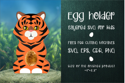 Tiger Chocolate Egg Holder Template SVG