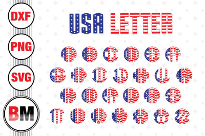 Circle US Letter Monogram SVG&2C; PNG&2C; DXF Files