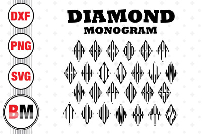 Diamond Letter Monogram SVG&2C; PNG&2C; DXF Files