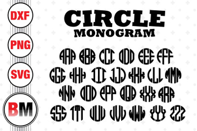 Circle Monogram Letter SVG&2C; PNG&2C; DXF Files