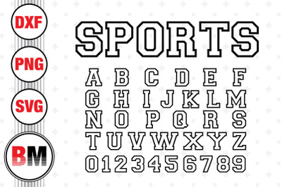 Sport Outline Letter SVG&2C; PNG&2C; DXF Files