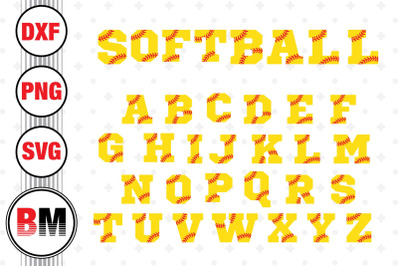 Softball Letter SVG&2C; PNG&2C; DXF Files