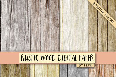  Rustic wood digital paper pack