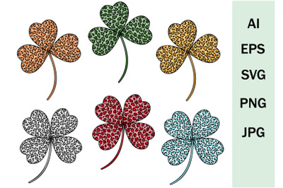 Happy Clover print Leopard SVG, St. Patrick