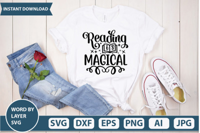 reading is magical svg cut file