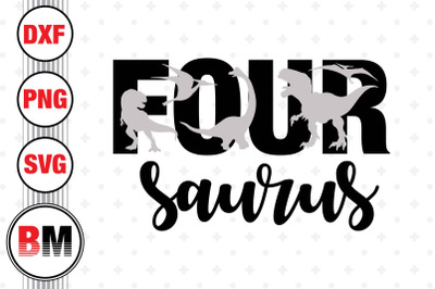 Four Birthday Saurus SVG, PNG, DXF Files