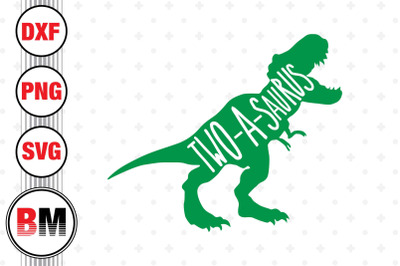 Two A Saurus SVG, PNG, DXF Files