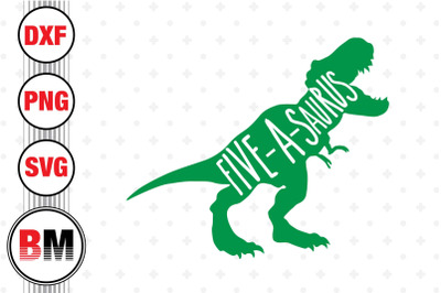 Five A Saurus SVG, PNG, DXF Files