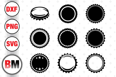 Bottle Cap Silhouette SVG&2C; PNG&2C; DXF Files