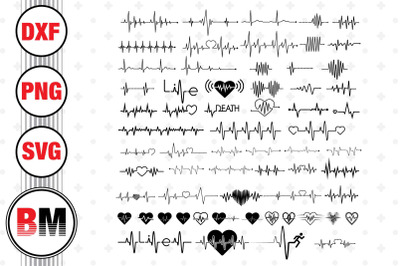 Heartbeat SVG&2C; PNG&2C; DXF Files