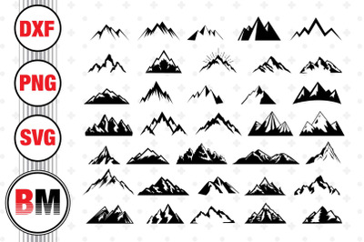 Mountain Silhouette SVG, PNG, DXF Files