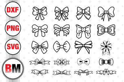 Bow Outline SVG&2C; PNG&2C; DXF Files