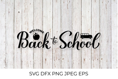 Back to school calligraphy lettering. First day of school SVG