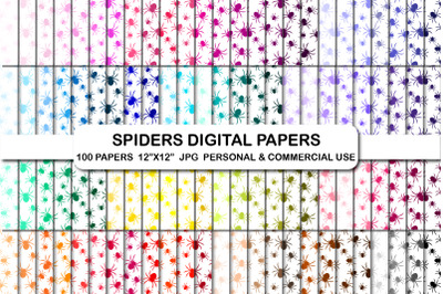 Spiders Digital Papers Spider Halloween
