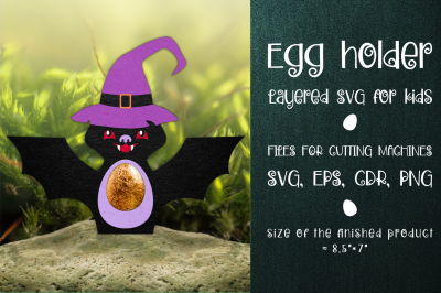 Halloween Bat Egg Holder Template SVG