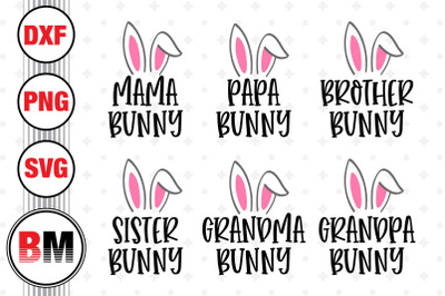 Family Bunny SVG&2C; PNG&2C; DXF Files