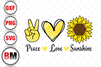 Peace Love Sunshine SVG, PNG, DXF Files