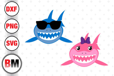Cute Shark SVG, PNG, DXF Files