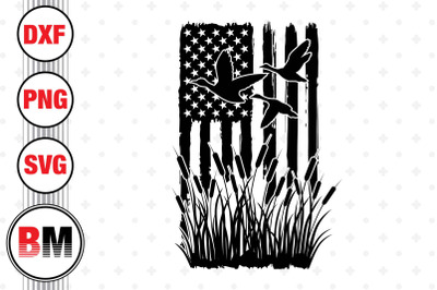 Flying Duck American Flag SVG&2C; PNG&2C; DXF Files