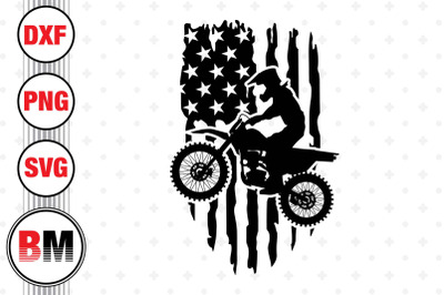 Motocross American Flag SVG&2C; PNG&2C; DXF Files