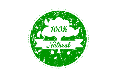 Label for natural product food, rubber stamp