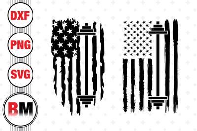 Barbell American Flag SVG&2C; PNG&2C; DXF Files