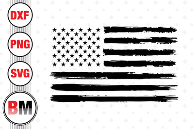 Distressed American Flag SVG, PNG, DXF Files